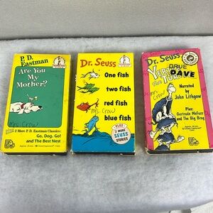 Dr Seuss VHS Bundle Are You My Mother, One Fish Two Fish, Yertle the Turtle